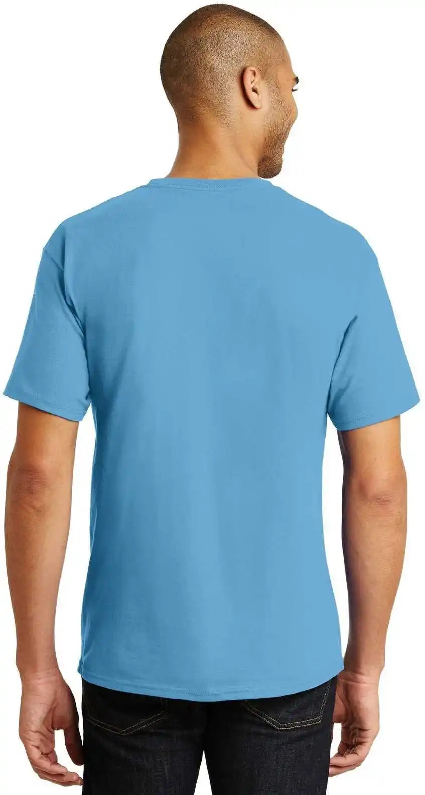 Hanes 5250 Tagless 100% Cotton T-shirt - Aquatic Blue