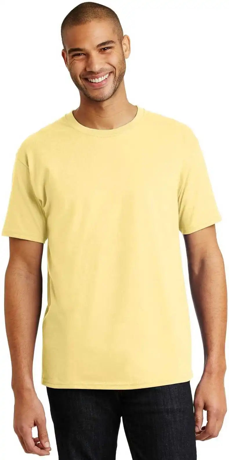 Hanes 5250 Tagless 100% Cotton t Shirt Daffodil Yellow