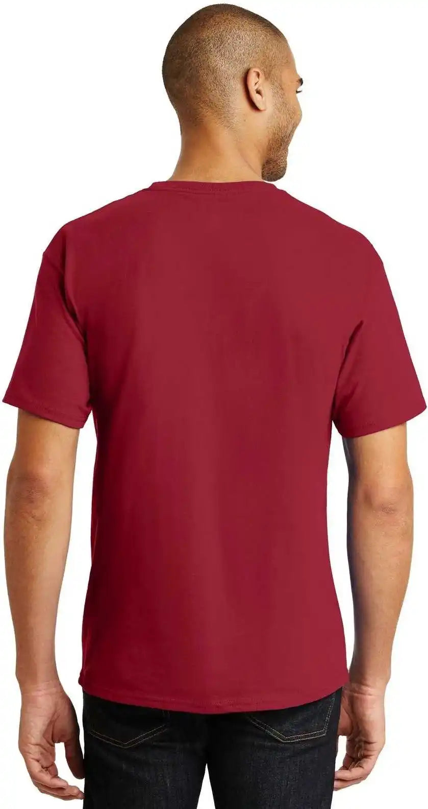 Hanes 5250 Tagless 100% Cotton t Shirt Deep Red