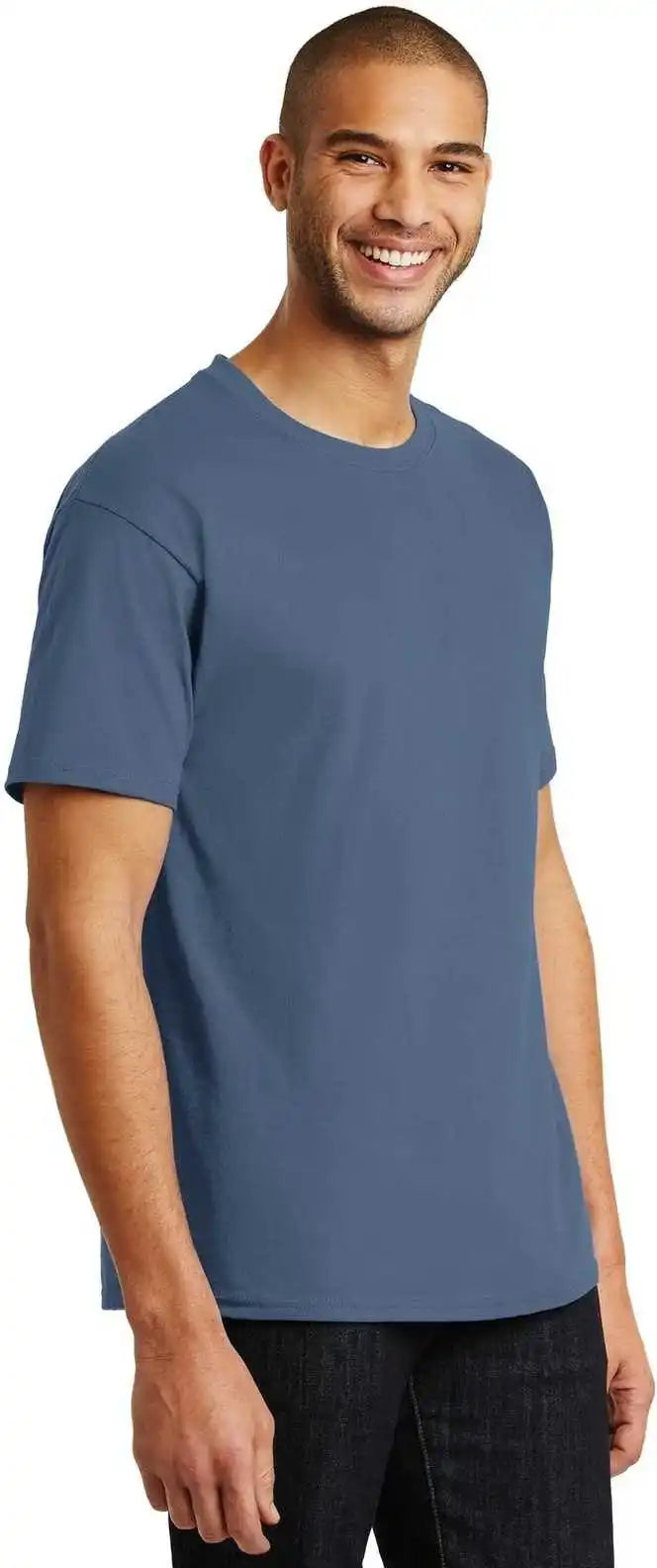 Hanes 5250 Tagless 100% Cotton t Shirt Denim Blue