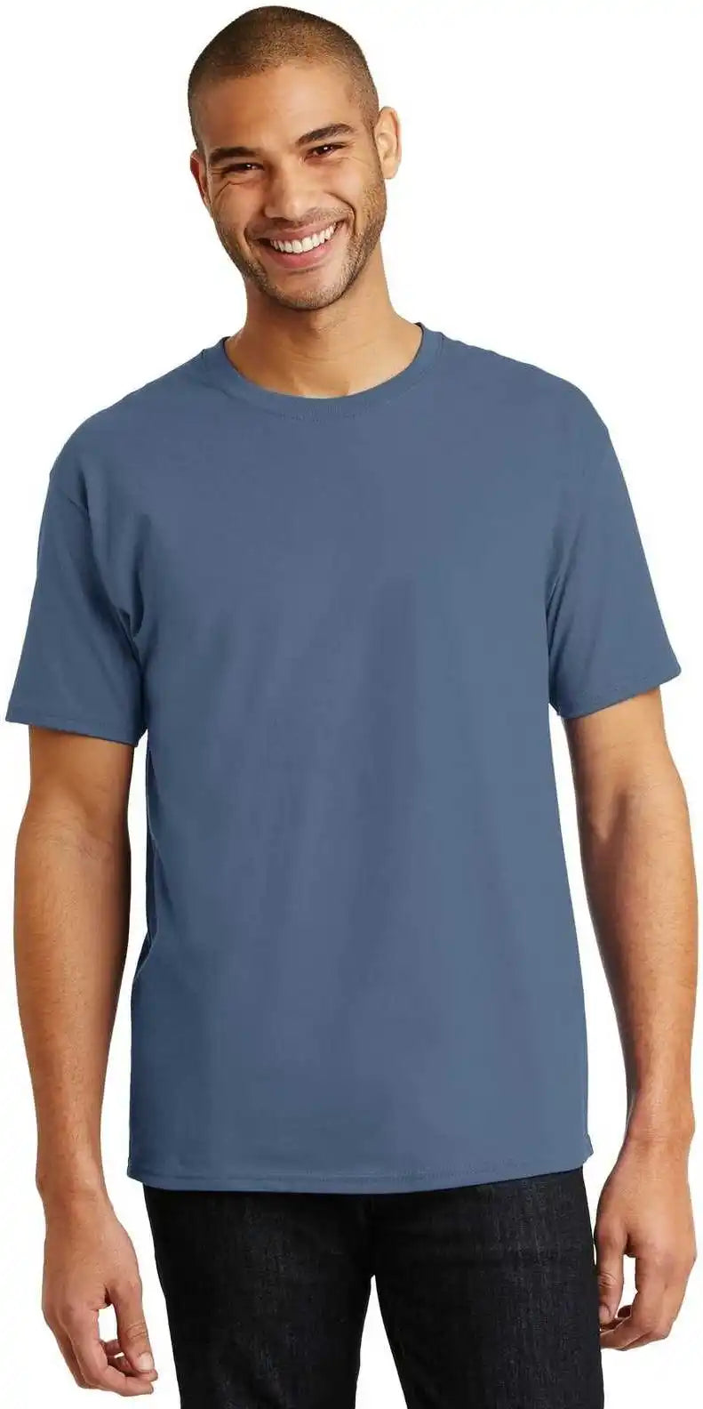 Hanes 5250 Tagless 100% Cotton t Shirt Denim Blue