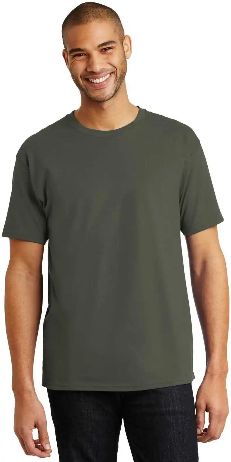 Hanes 5250 Tagless 100% Cotton t Shirt Fatigue Green