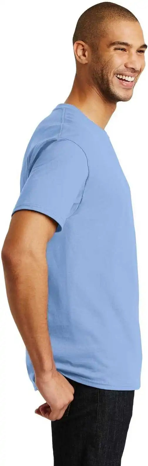 Hanes 5250 Tagless 100% Cotton t Shirt Light Blue