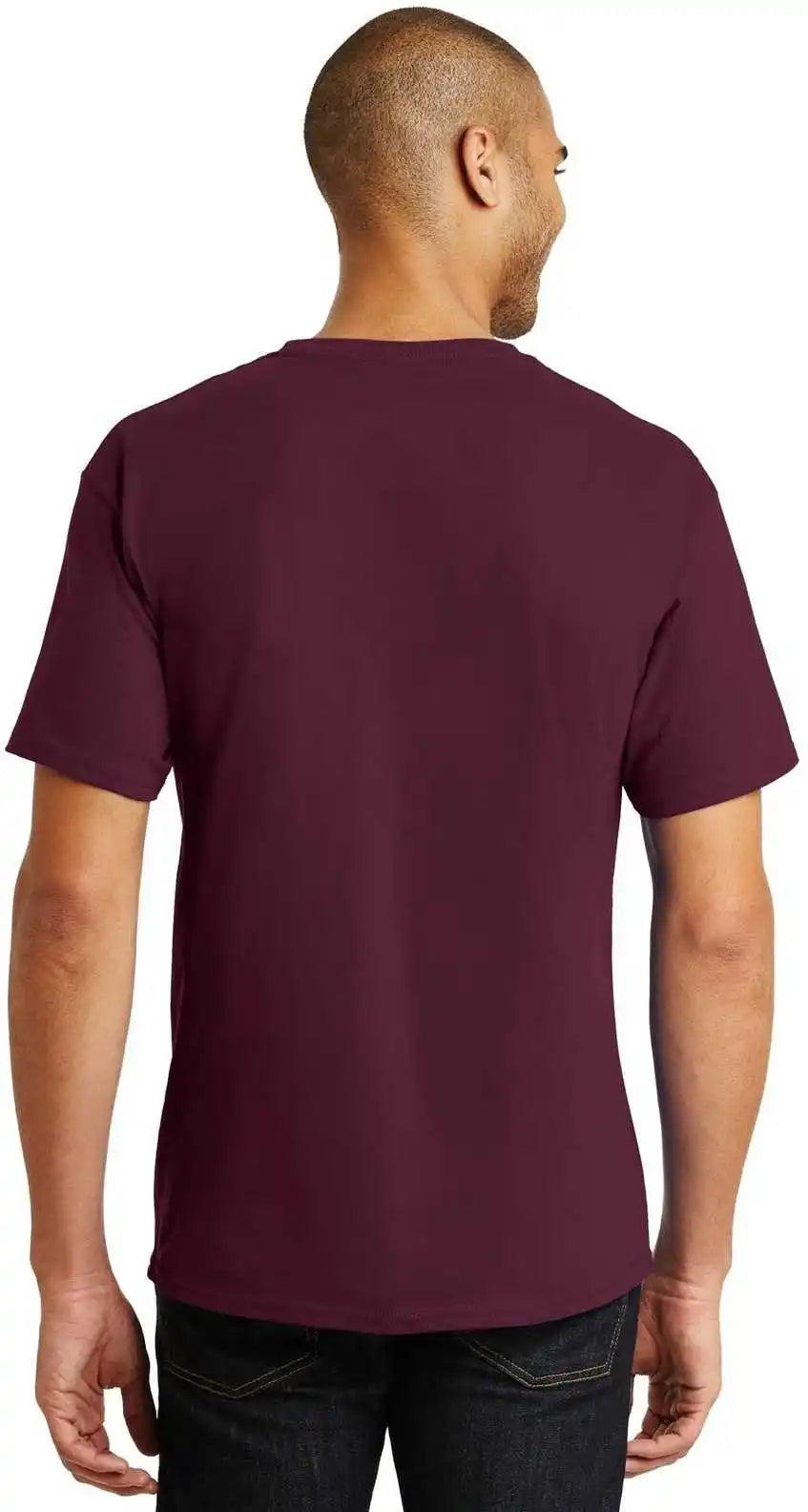 Hanes 5250 Tagless 100% Cotton t Shirt Maroon
