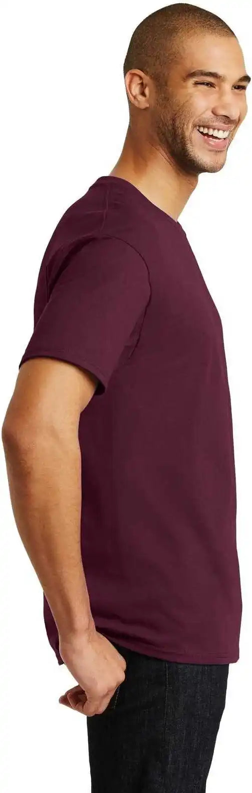 Hanes 5250 Tagless 100% Cotton t Shirt Maroon