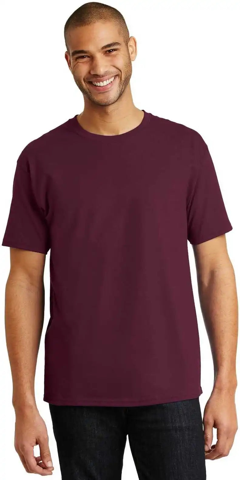 Hanes 5250 Tagless 100% Cotton t Shirt Maroon