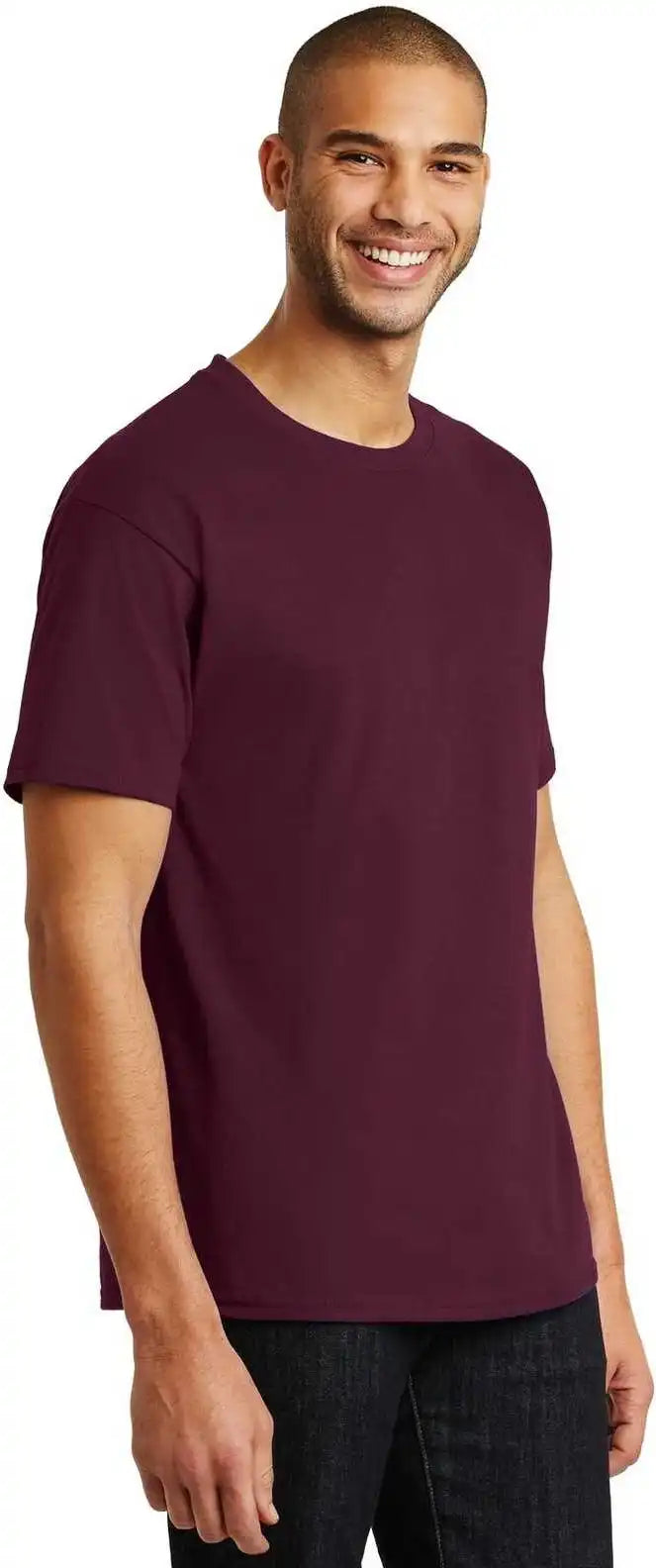 Hanes 5250 Tagless 100% Cotton t Shirt Maroon