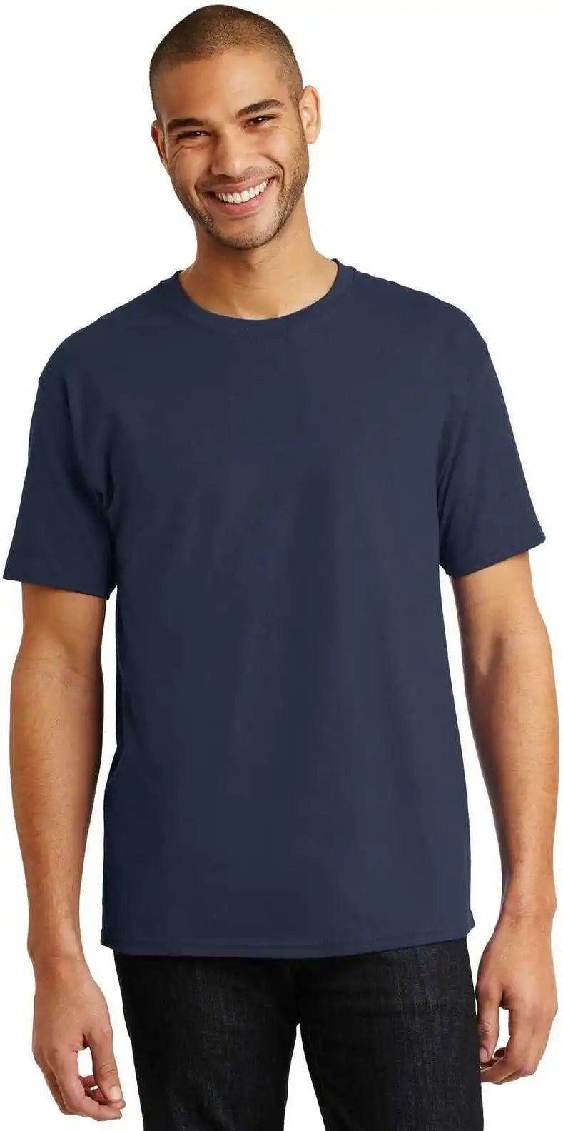 Hanes 5250 Tagless 100% Cotton t Shirt Navy