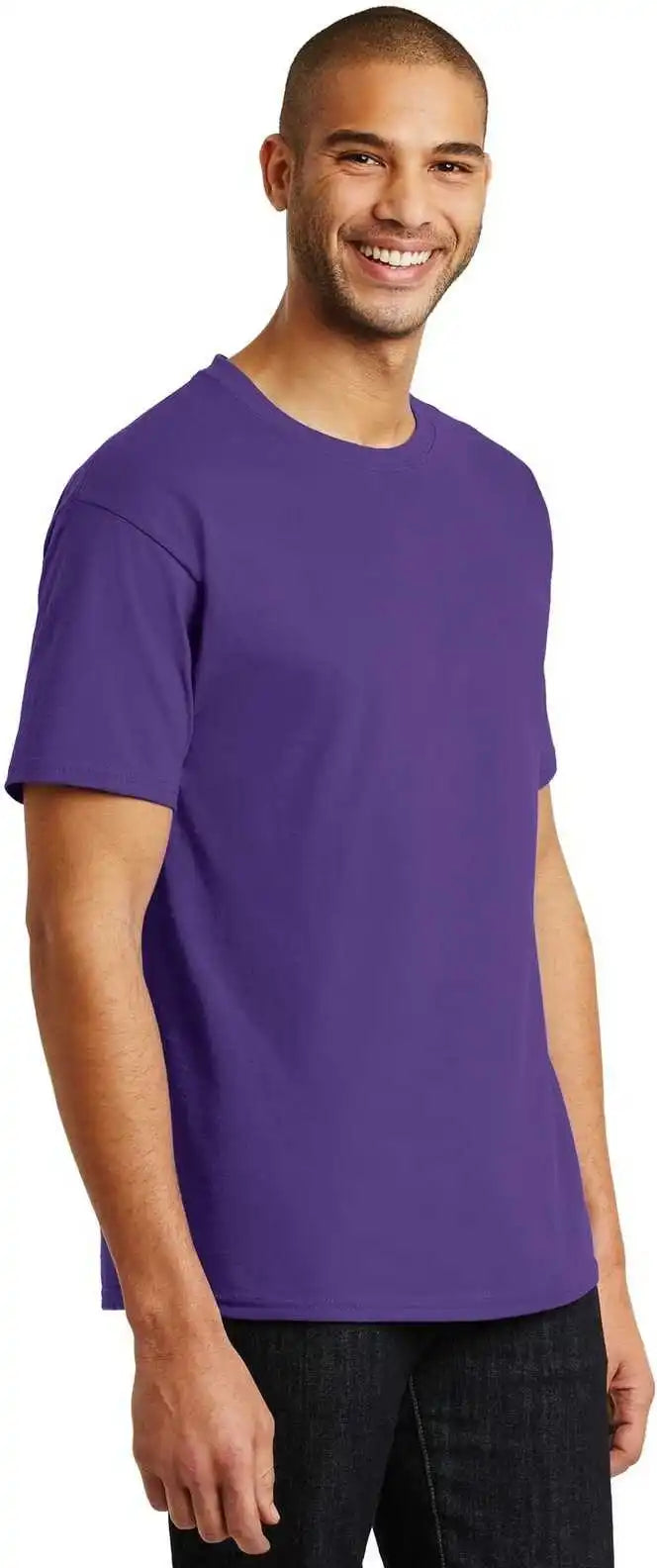 Hanes 5250 Tagless 100% Cotton t Shirt Purple