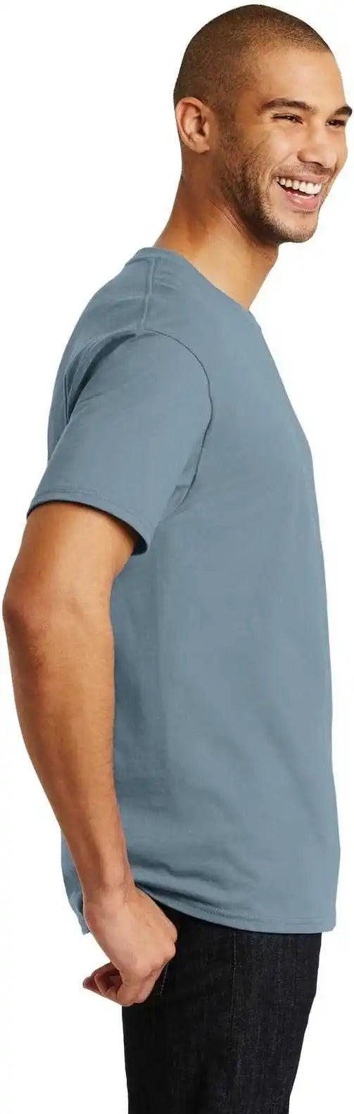 Hanes 5250 Tagless 100% Cotton t Shirt Stonewashed Blue