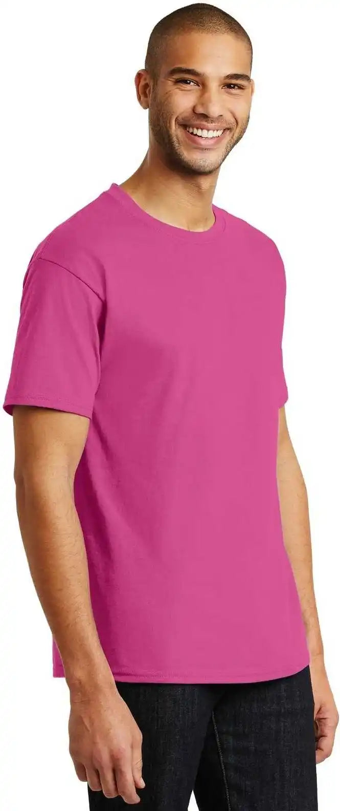 Hanes 5250 Tagless 100% Cotton t Shirt Wow Pink