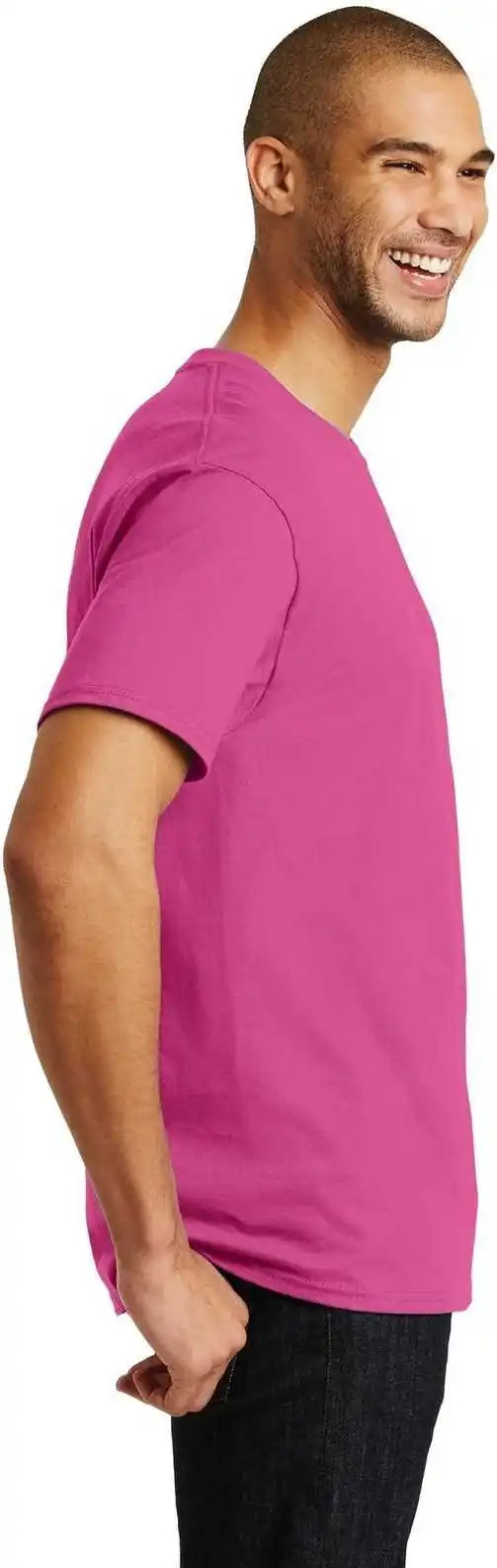 Hanes 5250 Tagless 100% Cotton t Shirt Wow Pink