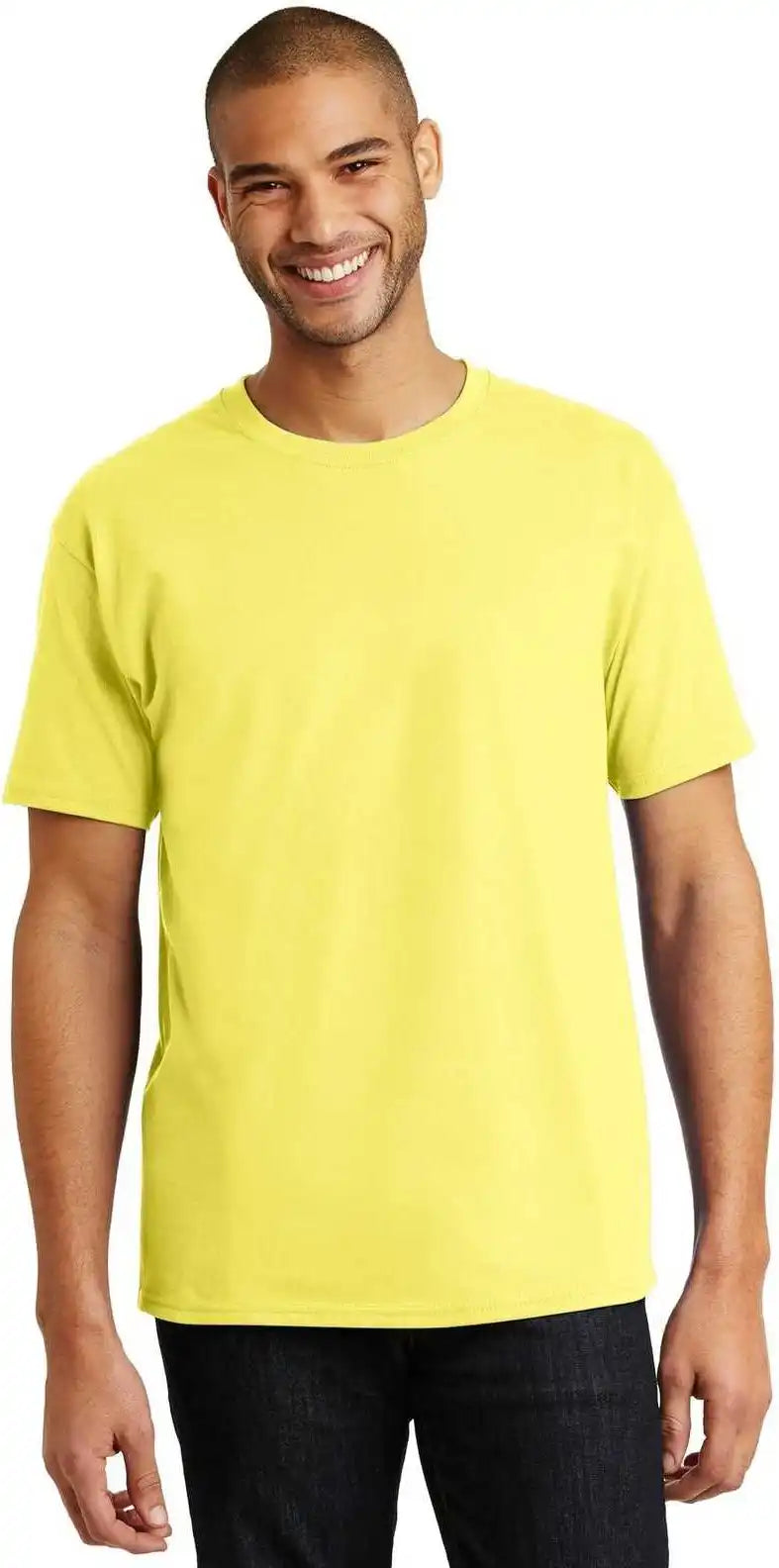 Hanes 5250 Tagless 100% Cotton t Shirt Yellow