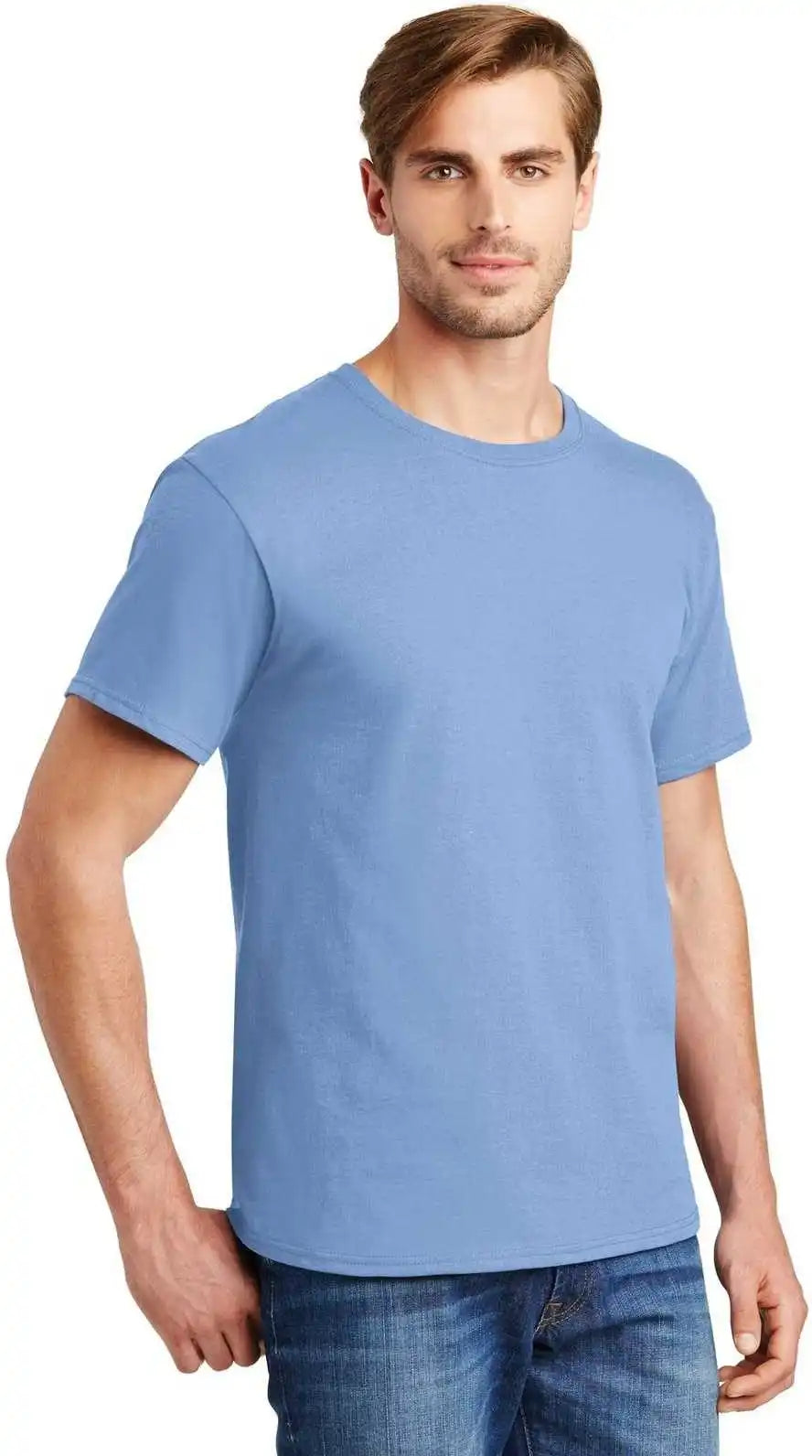 Hanes 5280 Comfortsoft 100% Cotton t Shirt Light Blue