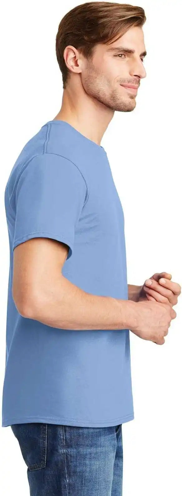 Hanes 5280 Comfortsoft 100% Cotton t Shirt Light Blue