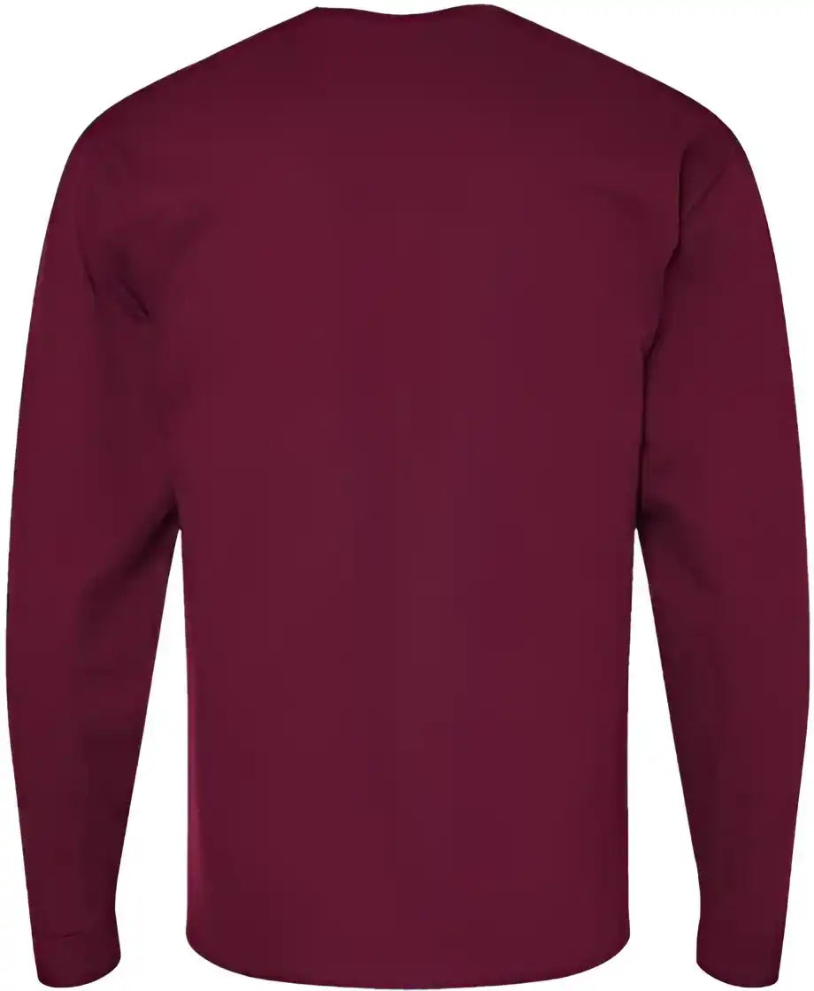 Hanes 5286 Essential t Long Sleeve Shirt Athletic Cardinal
