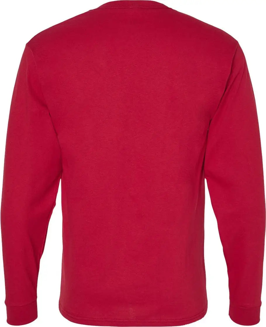 Hanes 5286 Essential-t Long Sleeve T-shirt - Athletic Crimson - Red / s