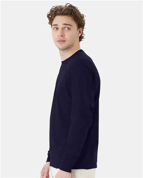 Hanes 5286 Essential-t Long Sleeve T-shirt - Athletic Navy