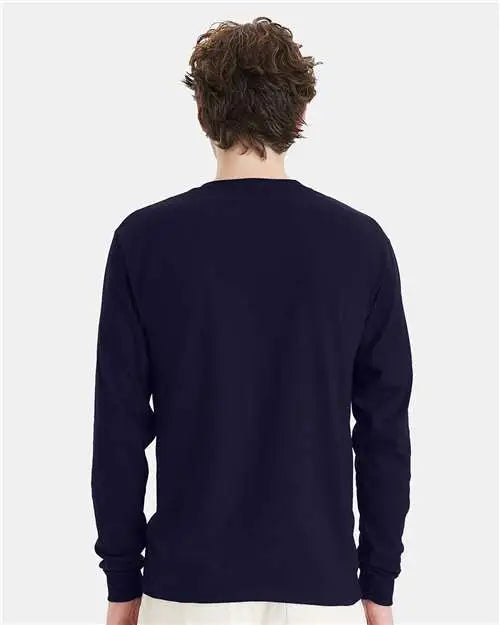 Hanes 5286 Essential-t Long Sleeve T-shirt - Athletic Navy