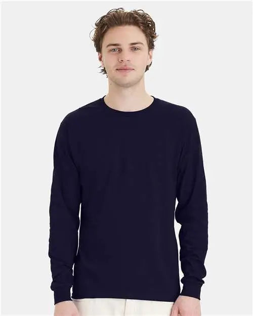 Hanes 5286 Essential-t Long Sleeve T-shirt - Athletic Navy