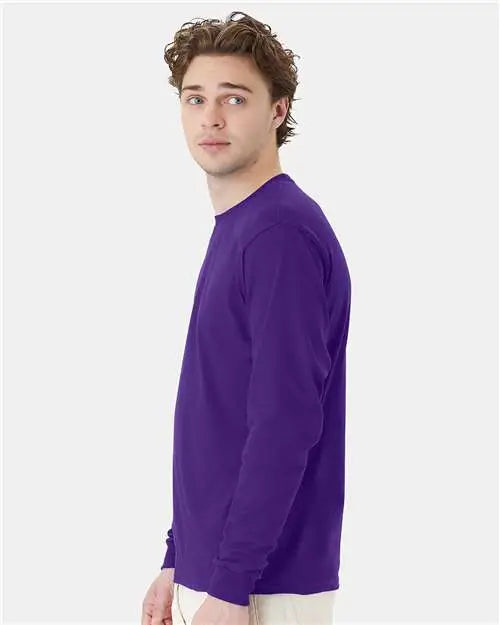 Hanes 5286 Essential-t Long Sleeve T-shirt - Athletic Purple