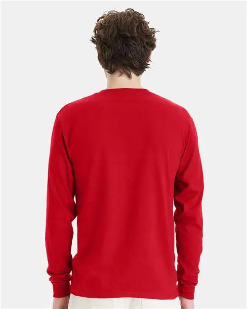 Hanes 5286 Essential-t Long Sleeve T-shirt - Athletic Red