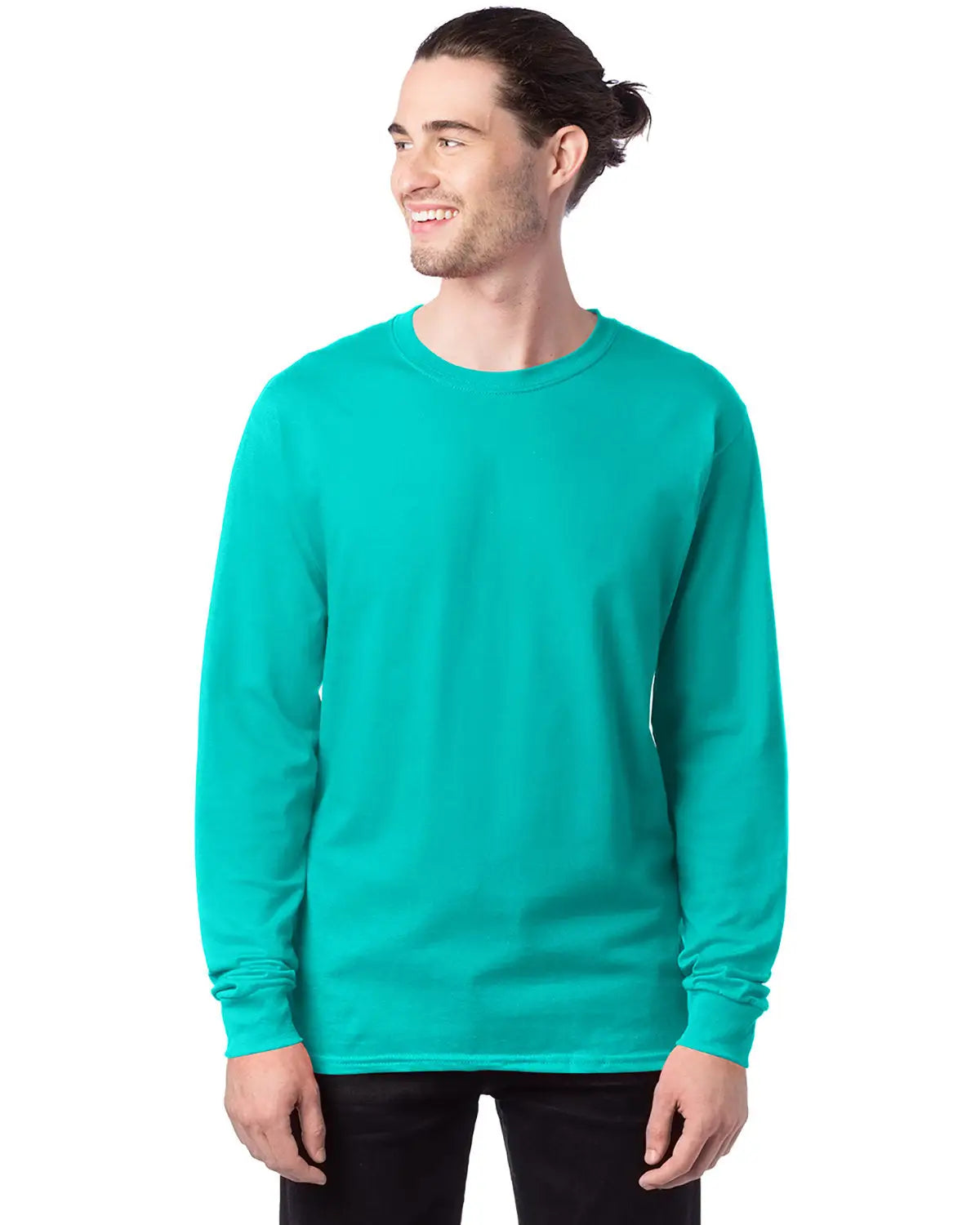 Hanes 5286 Essential-t Long Sleeve T-shirt - Athletic Teal