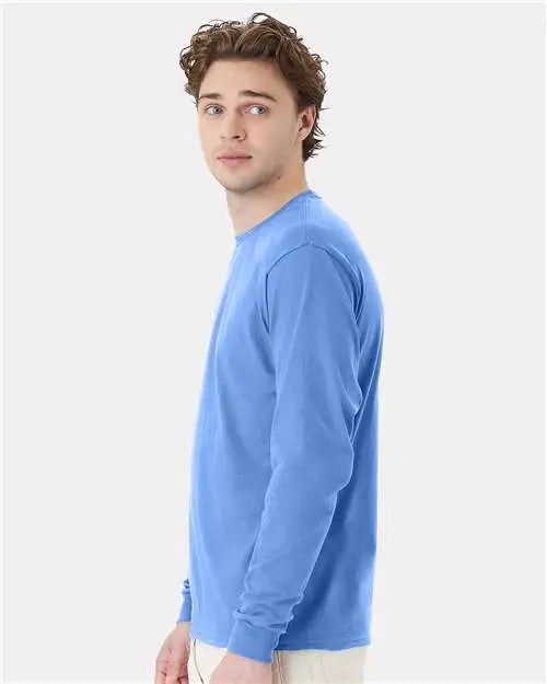 Hanes 5286 Essential-t Long Sleeve T-shirt - Carolina Blue
