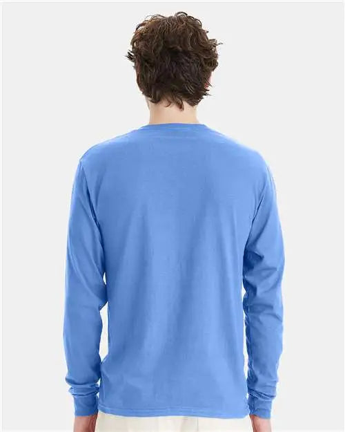 Hanes 5286 Essential-t Long Sleeve T-shirt - Carolina Blue