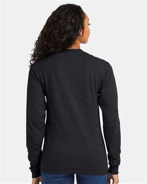 Hanes 5286 Essential-t Long Sleeve T-shirt - Charcoal Heather