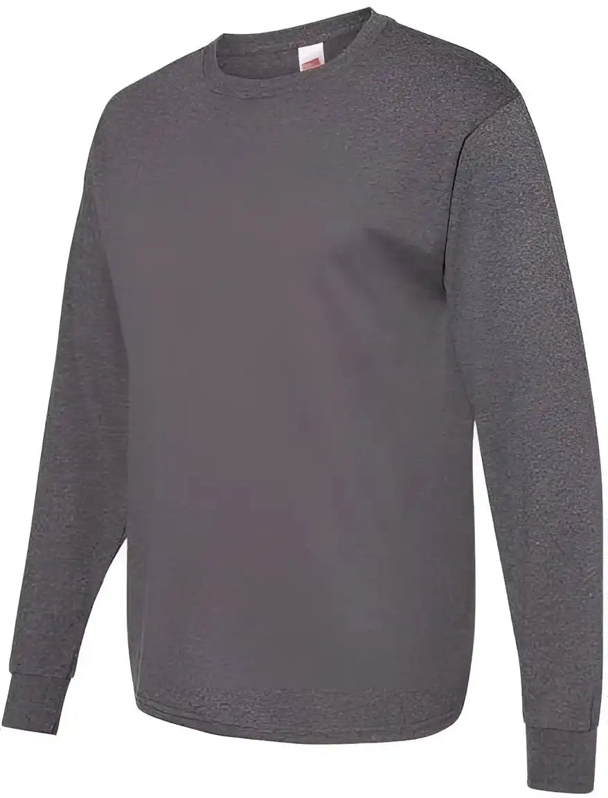 Hanes 5286 Essential-t Long Sleeve T-shirt - Charcoal Heather