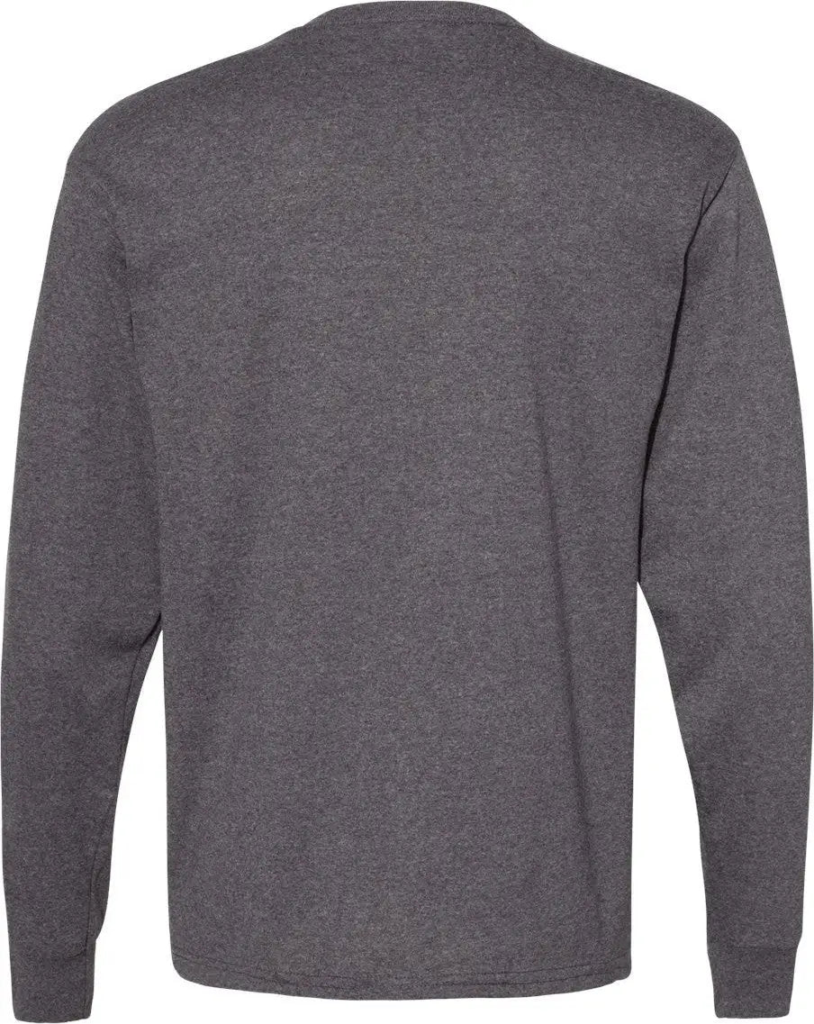 Hanes 5286 Essential-t Long Sleeve T-shirt - Charcoal Heather - Dark Gray / s