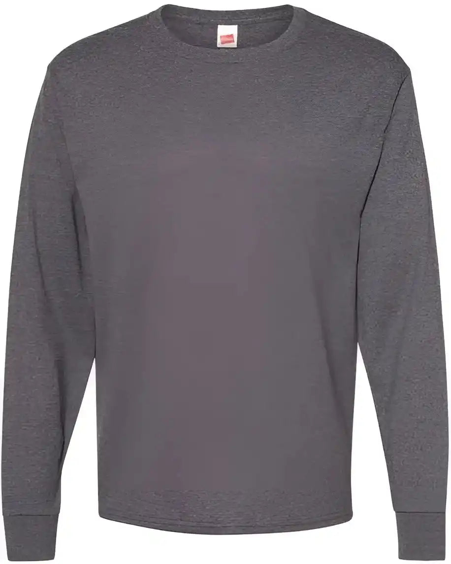 Hanes 5286 Essential-t Long Sleeve T-shirt - Charcoal Heather