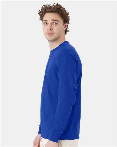 Hanes 5286 Essential-t Long Sleeve T-shirt - Deep Royal