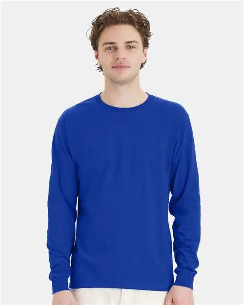 Hanes 5286 Essential-t Long Sleeve T-shirt - Deep Royal