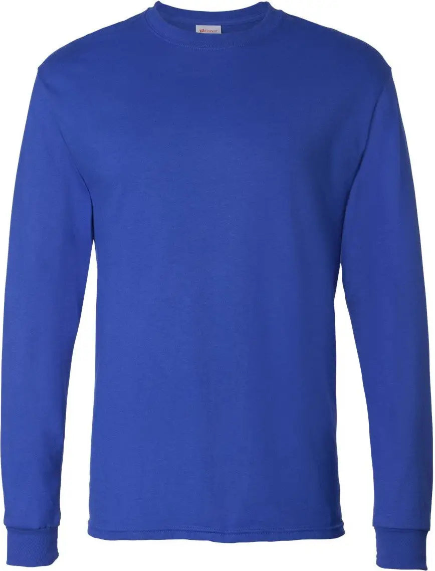 Hanes 5286 Essential-t Long Sleeve T-shirt - Deep Royal - s