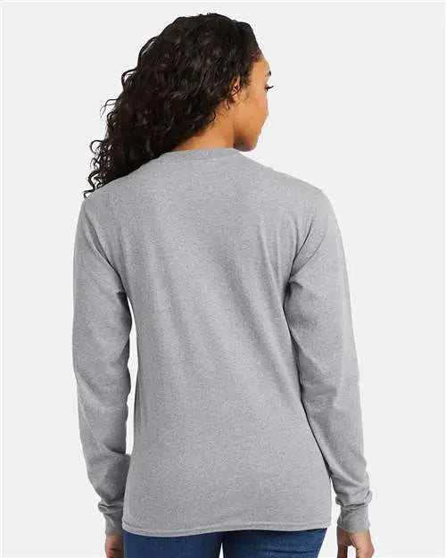 Hanes 5286 Essential-t Long Sleeve T-shirt - Light Steel