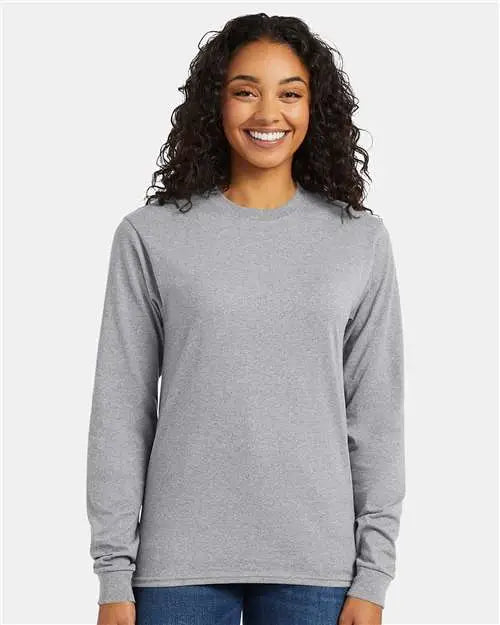 Hanes 5286 Essential-t Long Sleeve T-shirt - Light Steel
