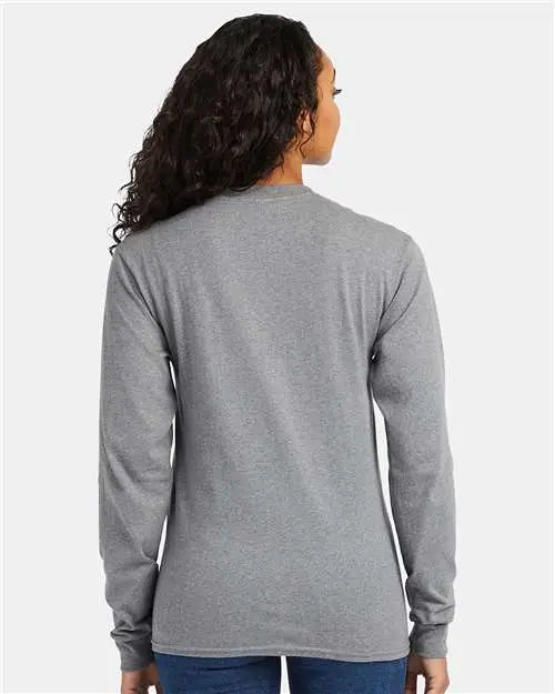 Hanes 5286 Essential-t Long Sleeve T-shirt - Oxford Grey
