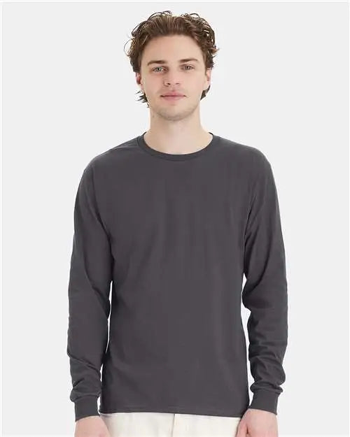 Hanes 5286 Essential-t Long Sleeve T-shirt - Smoke Grey