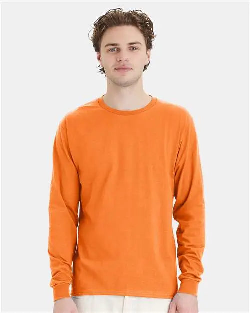 Hanes 5286 Essential-t Long Sleeve T-shirt - Tennessee Orange