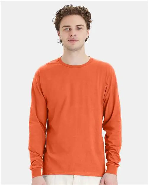 Hanes 5286 Essential-t Long Sleeve T-shirt - Texas Orange