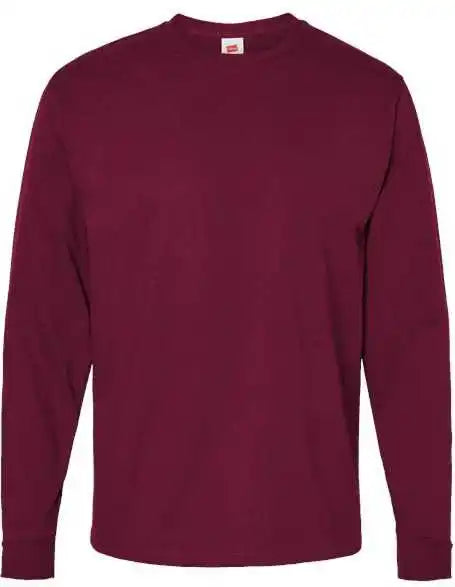 Hanes 5286 Essential t Long Sleeve Shirt Athletic Cardinal