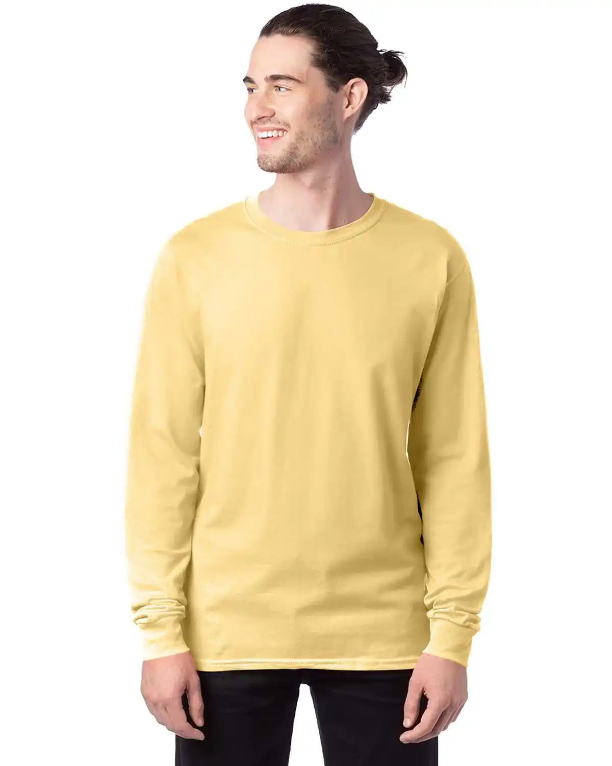 Hanes 5286 Essential t Long Sleeve Shirt Athletic Gold