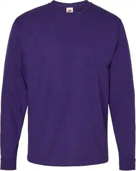 Hanes 5286 Essential t Long Sleeve Shirt Athletic Purple