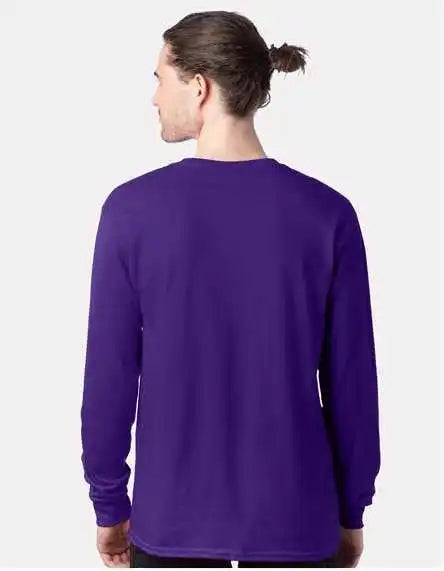 Hanes 5286 Essential t Long Sleeve Shirt Athletic Purple