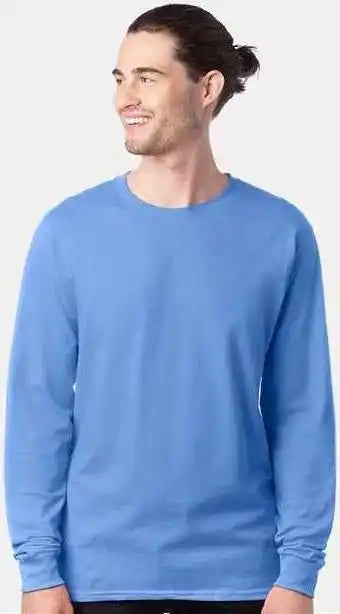 Hanes 5286 Essential t Long Sleeve Shirt Carolina Blue