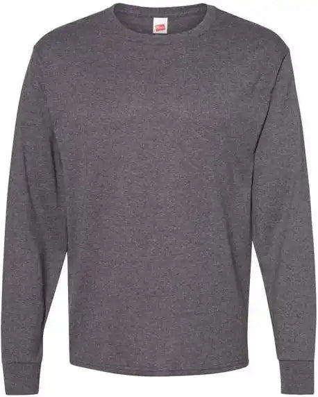 Hanes 5286 Essential t Long Sleeve Shirt Charcoal Heather
