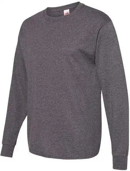 Hanes 5286 Essential t Long Sleeve Shirt Charcoal Heather