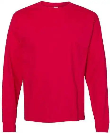 Hanes 5286 Essential t Long Sleeve Shirt Deep Red